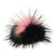 Lana Grossa Pompon en fourrure Finnraccoon | 702-rose vif/noir