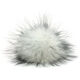 Lana Grossa Pompon en fourrure Finnraccoon | 132-blanc/noir