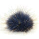 Lana Grossa Pompon en fourrure Finnraccoon | 151-bleu acier/nature
