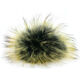Lana Grossa Pompon en fourrure Finnraccoon | 135-noir/kiwi