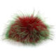 Lana Grossa Pompon en fourrure Finnraccoon | 146-rouge/vert/noir