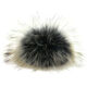 Lana Grossa Pompon en fourrure Finnraccoon | 129-noir/beige