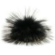 Lana Grossa Pompon en fourrure Finnraccoon | 130-noir/gris