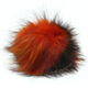 Lana Grossa Pompon en fourrure Renard Bicolor | 305-orange/noir