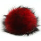 Lana Grossa Pompon en fourrure Renard Bicolor | 306-rouge/noir