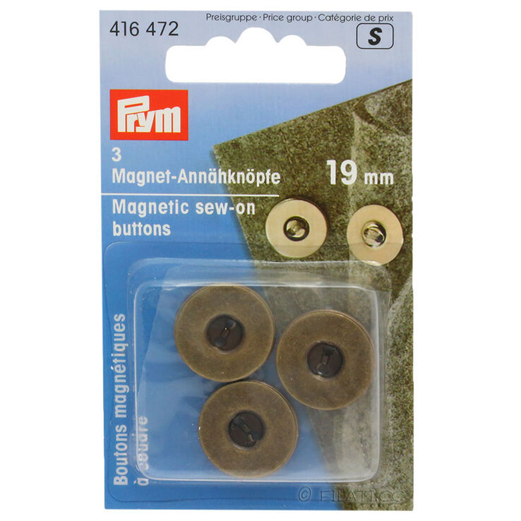Prym Boutons magnétiques à coudre 19mm | 472-laiton antique