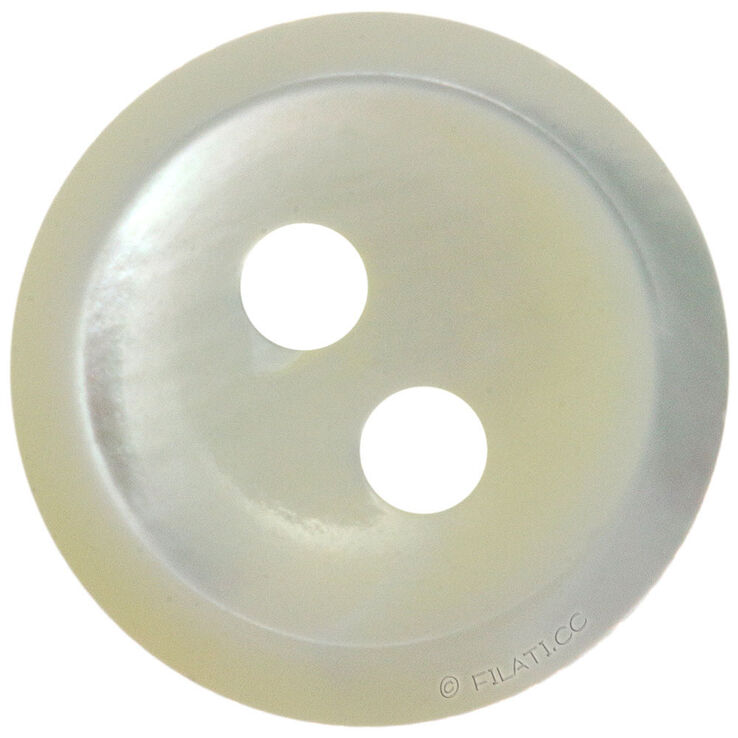 Union Knopf Bouton nacre 2 trous 9mm | 99-blanc