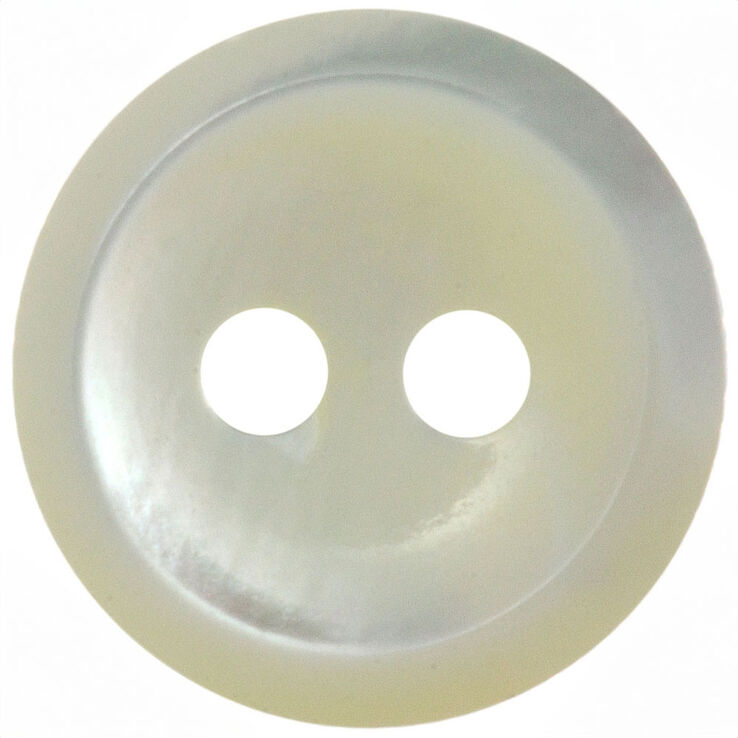 Union Knopf Bouton 2 trous nacre14mm | 99-blanc