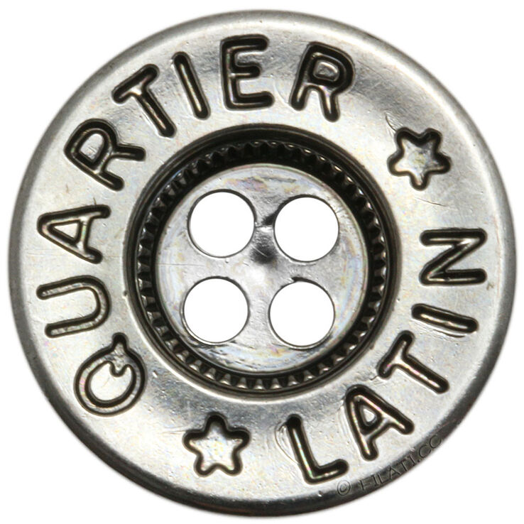 Union Knopf Bouton métal 4 trous 20mm | 832-argent