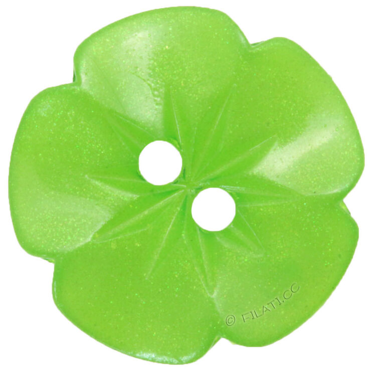 Union Knopf Bouton petite fleur 2 trous 15mm | 24-vert mai