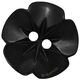 Union Knopf Bouton petite fleur 2 trous 15mm | 80-noir