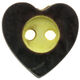 Union Knopf Bouton, coeur traditionnel 2 trous 12mm | 22-brun foncé/jaune