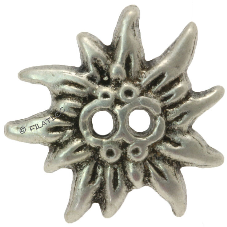 Union Knopf Bouton 2 trous 20mm | 83-argent