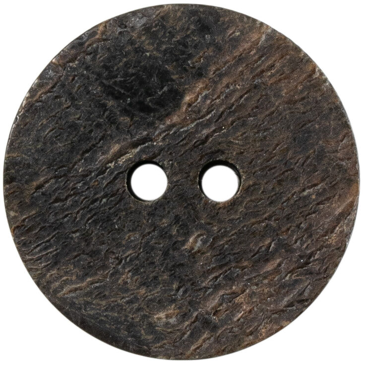 Union Knopf Bouton corne 2 trous 25mm | 20-brun