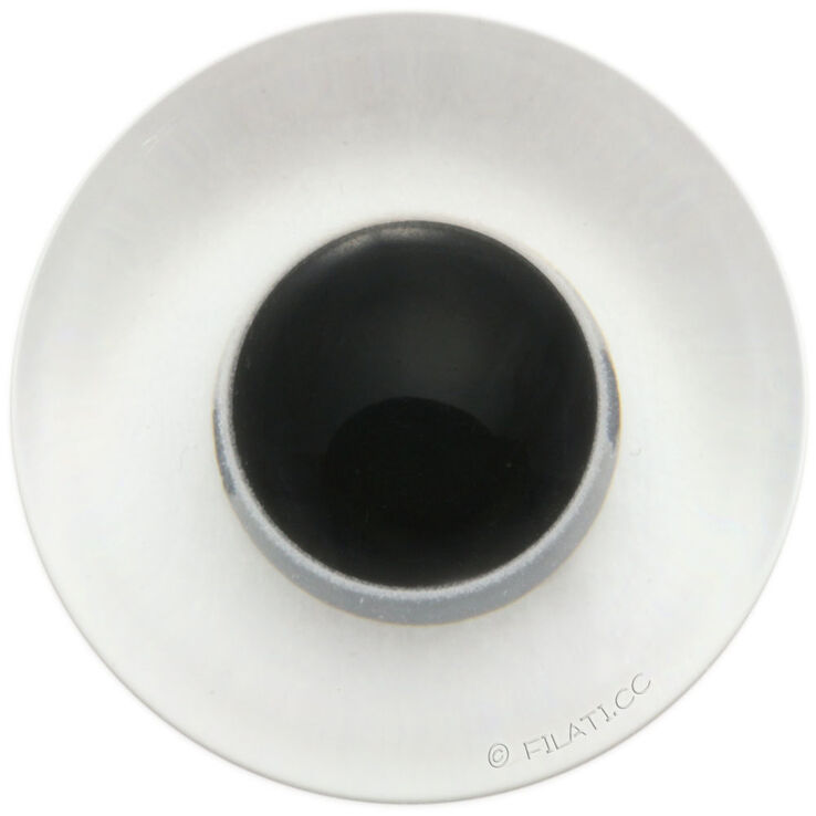 Union Knopf Teddy oeil 23mm | 10-transparent/noir