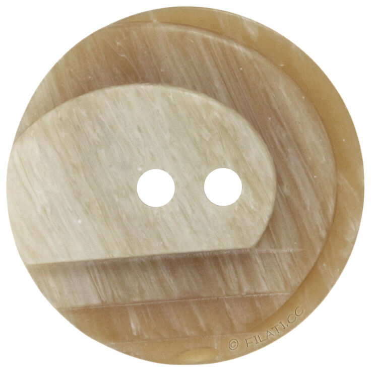Union Knopf Bouton 2 trous 23mm | 16-beige brun