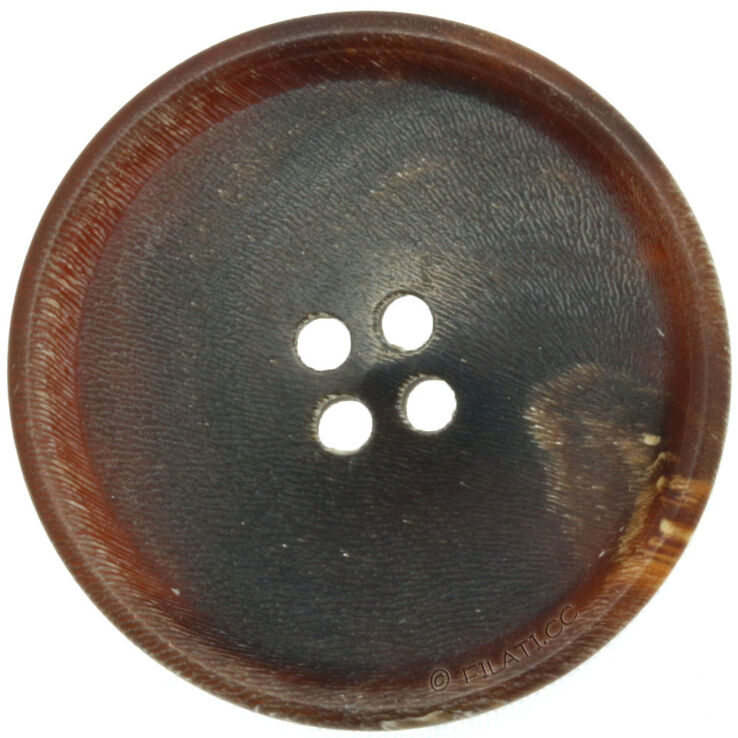 Union Knopf Bouton corne véritable 4 trous 28mm | 22-brun foncé