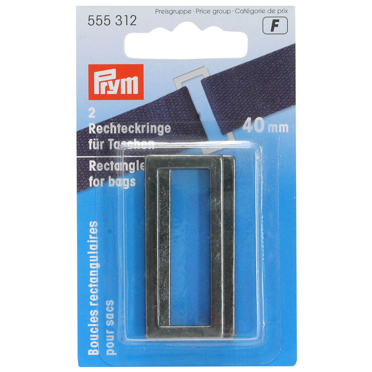 Prym Boucles rectangulaires pour sacs 40mm | 02-gris graphite