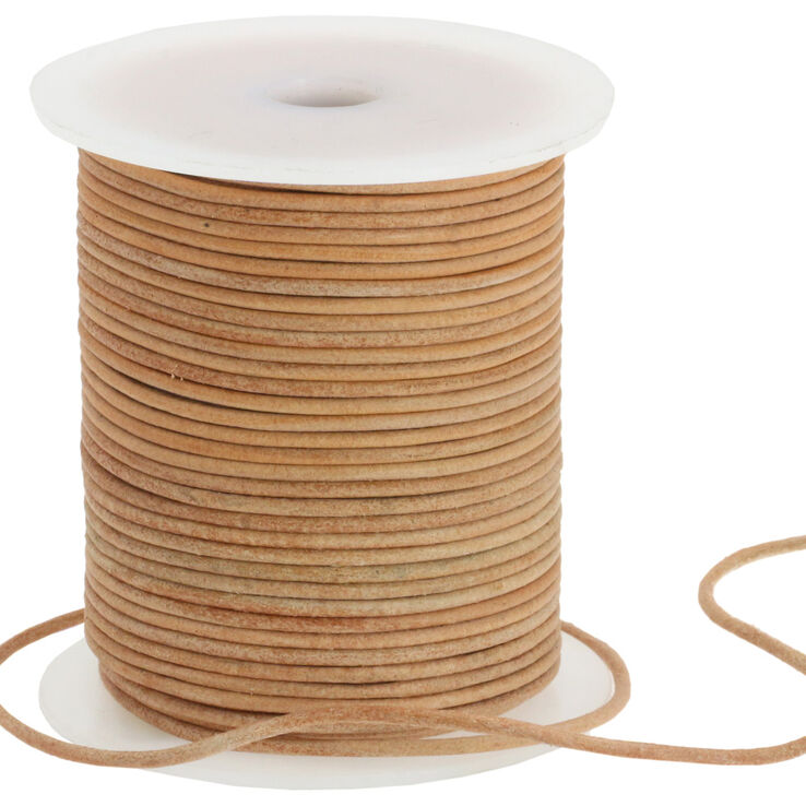 Union Knopf Ruban rond en cuir 1233/120cm | 16-beige