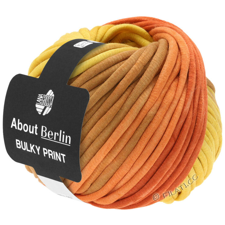 Lana Grossa BULKY Print (ABOUT BERLIN) | 101-jaune/orange/brun doré/saumon