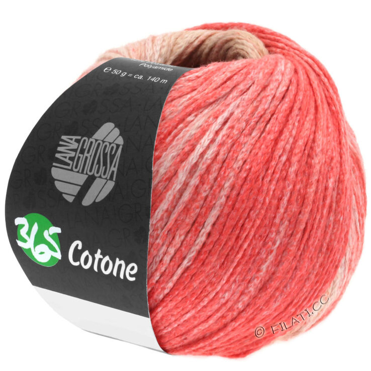 Lana Grossa 365 COTONE Dégradé | 101-beige/chameau/rose saumon/rouge