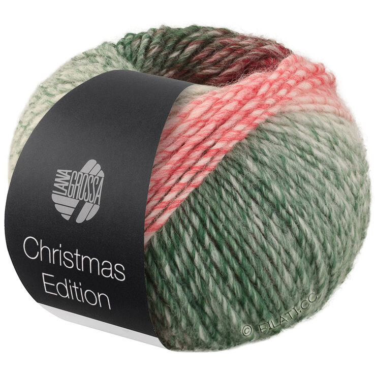 Lana Grossa CHRISTMAS EDITION BIG | 201-mûre/rouge foncé/rouge/rouge clair/écru/vert blanc/vert foncé/vert noir rayé