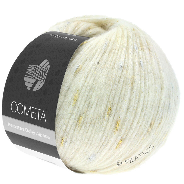 Lana Grossa COMETA | 01-écru/doré/argent