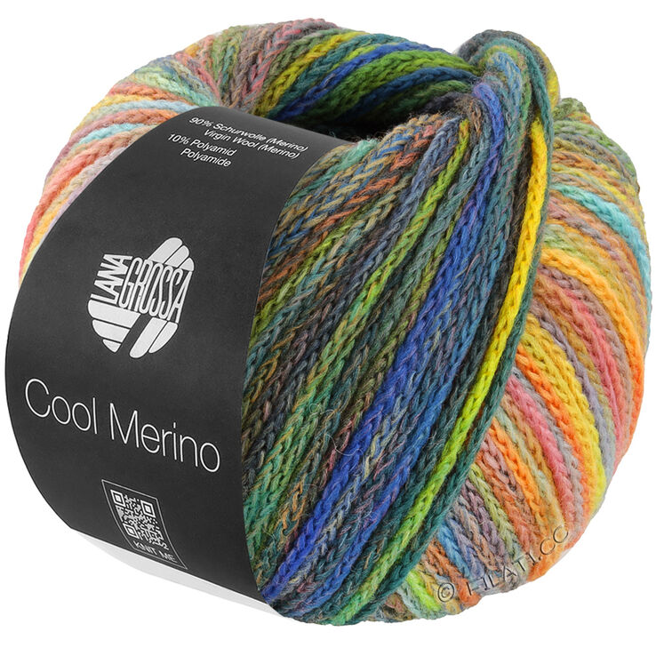 Lana Grossa COOL MERINO Color | 311-vert/jaune/bleu/pétrole/olive foncé/ocre/lilas/rose vif