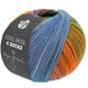 Lana Grossa COOL WOOL 4 SOCKS PRINT II | 7791-vert noir/beige/pourpre/orange/vert jaune/bleu comme violettes