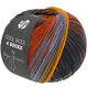 Lana Grossa COOL WOOL 4 SOCKS PRINT II | 7794-gris vert/brun gris/orange jaune/gris pourpre/rouille/gris foncé