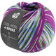 Lana Grossa COOL WOOL 4 SOCKS PRINT III | 7207-viola/vert/bleu foncé/blanc/bleu clair