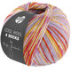 Lana Grossa COOL WOOL 4 SOCKS PRINT III | 7208-bleu comme violettes/curry/rouge comme l'argile brûlée/écru/fuchsia