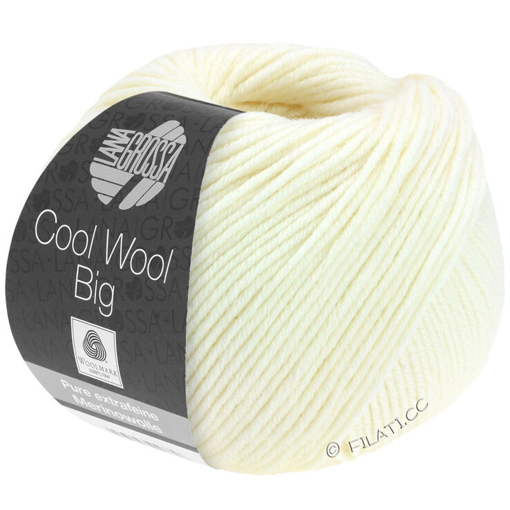 Lana Grossa COOL WOOL Big  Uni/Melange | 0601-écru