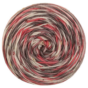 Lana Grossa COOL WOOL  Hand-dyed | 12-corail/brun gris/écru/brun foncé