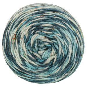 Lana Grossa COOL WOOL  Hand-dyed | 14-turquoise/pétrole foncé/nature/limette/brun foncé