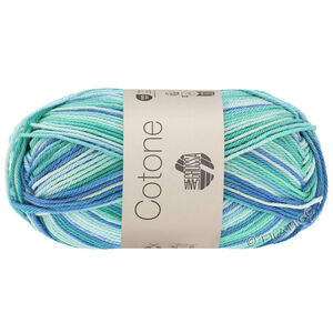 Lana Grossa COTONE  Print/Spray/Mouliné | 312-bleu glace/turquoise clair/bleu