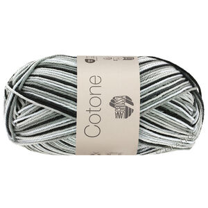 Lana Grossa COTONE  Print/Spray/Mouliné | 317-blanc/gris argent/gris foncé/noir
