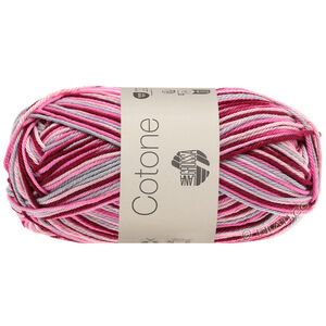 Lana Grossa COTONE  Print/Spray/Mouliné | 327-rose/rose vif/bordeaux/gris clair