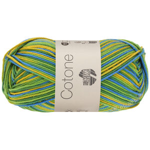 Lana Grossa COTONE  Print/Spray/Mouliné | 352-pomme verte/vert foncé/bleu/jaune