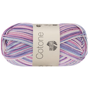 Lana Grossa COTONE  Print/Spray/Mouliné | 354-blanc/rose/pourpre/violet/bleu comme violettes