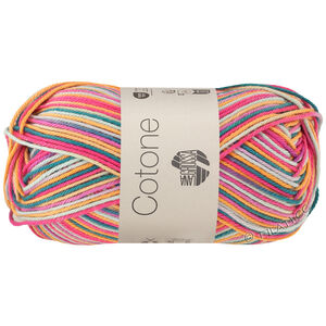 Lana Grossa COTONE  Print/Spray/Mouliné | 356-orange/rose vif/pourpre/vert lac/vert tendre