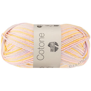 Lana Grossa COTONE  Print/Spray/Mouliné | 357-jaune clair/pourpre tendre/rosé/écru