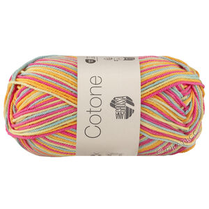 Lana Grossa COTONE  Print/Spray/Mouliné | 363-rose vif/jaune vitellus/jaune citrus/menthe
