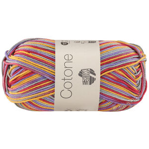 Lana Grossa COTONE  Print/Spray/Mouliné | 364-pourpre/gris vert/jaune/rose vif foncé