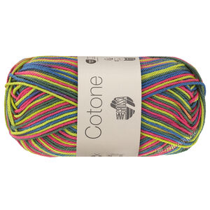 Lana Grossa COTONE  Print/Spray/Mouliné | 366-pistache/Acacia rouge/bleu pétrole/vert foncé