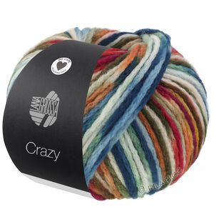 Lana Grossa CRAZY | 02-vert réséda/forêt verte/pêche/beige clair/bleu foncé