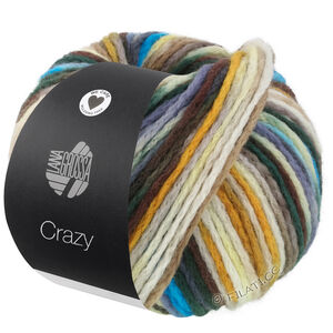 Lana Grossa CRAZY | 03-jaune pâle/jaune/gris foncé/gris clair/vert foncé/coquille