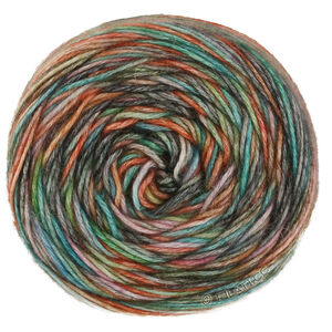 Lana Grossa ECOPUNO Hand-dyed | 53-terre cuite/pétrole/vert foncé/vieux rose/anthracite