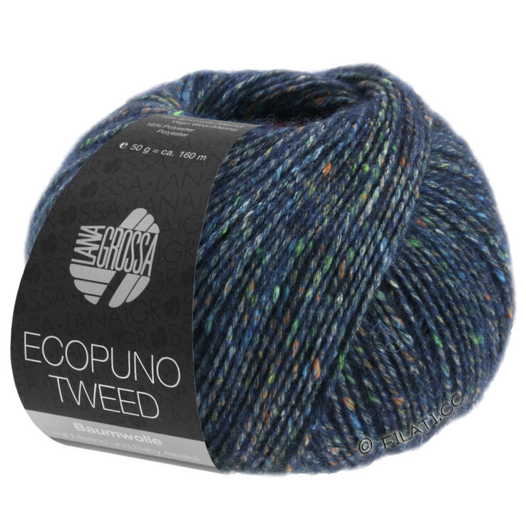 Lana Grossa ECOPUNO Tweed | 301-bleu foncé chiné