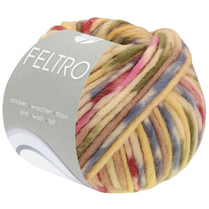 Lana Grossa FELTRO Fuoco | 736-jaune sable/beige clair/vieux rose/bourgogne/bleu fumé/bois de rose